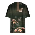 thumbnail image 4 of Mode Décontractée pour Femmes Chemises Imprimées Manches Courtes Tee-Shirts Amples Tunique Blouse Hauts pour Femmes Hauts Manches Courtes pour Femmes Imprimé Floral Hauts pour Femmes, 4 of 5