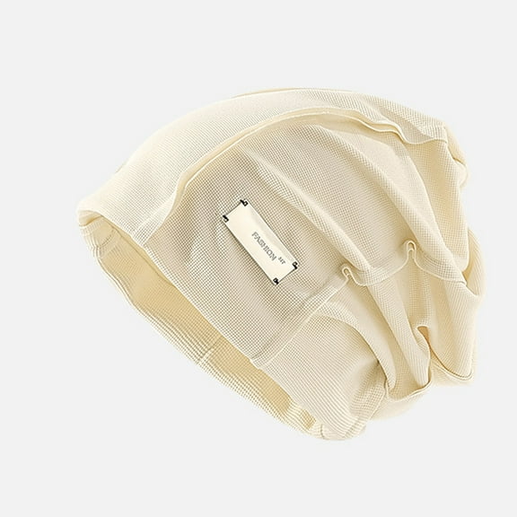 Tittly Winter Hats Beanie Women Casual Solid Splice Pile Cap Hat Pullover Cap Skull Caps Hats for Women Beige One Size