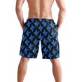 thumbnail image 3 of Dailycode Men's Quick Dry Swim Trunks Beach Shorts Casual Summer Board Shorts with Pockets, Blue Butterflies, 3 of 8