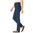 thumbnail image 3 of Woman Within Plus Size Petite Straight-Leg Stretch Comfort Denim Five-Pocket Jeans, 3 of 5
