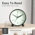 thumbnail image 4 of QKURT Analog Alarm Clock, 4inch Super Silent Non Ticking Small Clock with Night Light, Battery Operated, Simple Design for Bedroom Bedside Desk Adult Kid, Black, 4 of 7