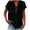 Black, variant on Womens Tops Fashion Casual V Neck Button Down Short Sleeve Solid Color T Shirt Soft Cotton Linen Blend Comfortable For Dating Work Vacation Outdoor Activities 3Xl Sweaters For Women