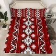 thumbnail image 2 of Homewish Rustic Western Aztec Queen Sheet Sets,Boho Geometric Triangle Flat Sheet,Red Gray Queen Fitted Sheet For Men Women,Super Cozy Room Decor,4 Pieces, 2 of 7