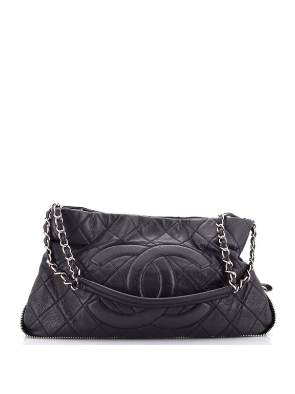 Pre-Owned Timeless CC Expandable Tote Quilted Caviar Medium By Rebag