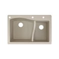 thumbnail image 1 of Transolid Aversa SilQ Granite 33-in. Drop-in Kitchen Sink with 3 BAD Faucet Holes in Cafe Latte, 1 of 7