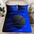 thumbnail image 3 of Feelyou Modern Basketball Boys Twin Sheet Sets, Est Sleep Sports Game Twin Fitted Sheet, Blue Stripes Abstract Flat Sheet, Lightweight Room Decor, 3pcs, 3 of 8