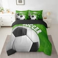 thumbnail image 2 of Erosebridal Ball Soccer Bedding Sets Twin Size,Black White Green Comforter Sets with Sheets,Sport Gamer Bed in a Bag Twin size,Ultra Soft Ball Gaming Bedroom Decorative,Reversible,7pcs, 2 of 6