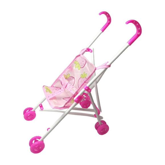 Siruishop Baby Doll Stroller Dolls Pram (doll Not Included) Folding with Double Row Swivel