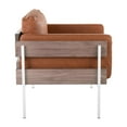 thumbnail image 7 of LumiSource White Metal, Grey Wood, Camel PU Kari Accent Chair, 7 of 7