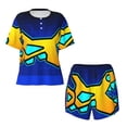 thumbnail image 4 of Lsque Geometry Dash Women's Short-Sleeved Pajama Set - 2 Piece Soft and Lightweight Sleepwear Set-4X-Large, 4 of 9