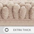 thumbnail image 4 of Bathroom Rug Mat, Non Slip Quick Dry Bath Mats, Extra Thick And Super Absorbent Bath Rugs, Luxury Microfiber Chenille Plush Fluffy Washable Soft Shower mat for Floor, 32"x 20", Beige with Pink, 4 of 6