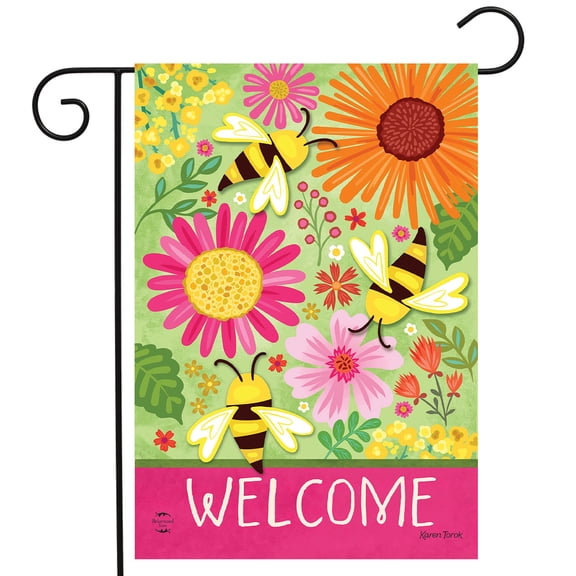 Briarwood Lane Spring Garden Flag 12x18 For Outdoor Buzzing Blooms For Spring Garden Flag Flags For Outside
