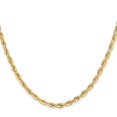 thumbnail image 3 of Diamond2Deal 14K Yellow Gold 3.5 mm Semi-Solid Rope Chain Necklace for Women 16", 3 of 6