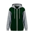 thumbnail image 5 of Plus Size Zip Up Hoodie for Women Color Block Long Sleeve Sweatshirt with Pockets for Fall Winter, 5 of 7