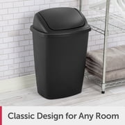 Sterilite Kitchen Trash Can, 7.5 Gallon Plastic Garbage Bin with Swing Top Lid, Black