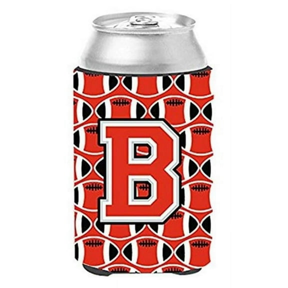 Letter B Football Scarlet & Grey Can or Bottle Hugger