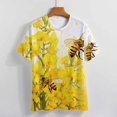 thumbnail image 4 of Bee And Flowers T-Shirt O Neck Oversize T-Shirts Short Sleeve Classic Tees Women Summer Graphic Tops, 4 of 5