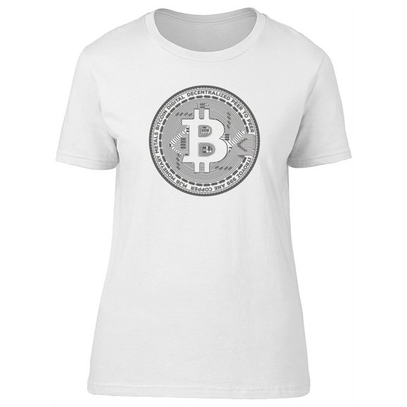 Bitcoin Round Logo T-Shirt Women -Image by Shutterstock, Female Small