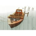 thumbnail image 3 of Mabat, Ynon 18x13 Black Modern Framed Museum Art Print Titled - Boat with Textured Wood Look III, 3 of 5