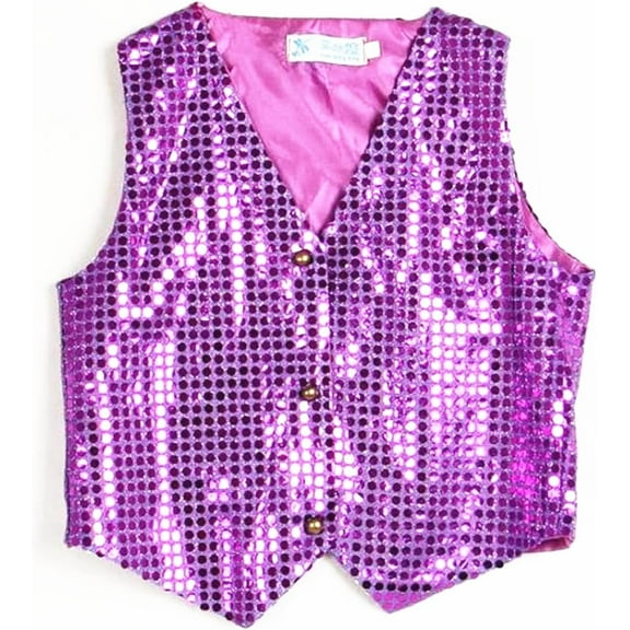 LINLIN Shiny Sequin Vest Jacket Waistcoat Tops Hip-hop Jazz Street Dance Performing