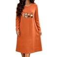 thumbnail image 2 of Xdegoge Womens Fall Nightgown Long Sleeve Sleepwear Coffee Cup Graphic Sleep Dress Autumn Thanksgiving Casual Lounge Pajamas Comfortable Nightshirts Gowns, 2 of 6