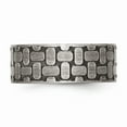 thumbnail image 3 of Solid Stainless Steel Matte Brushed Finish Vintage Antiqued Textured Wedding Band Ring Size 9.5, 3 of 7