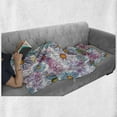 thumbnail image 6 of Flower Soft Flannel Fleece Throw Blanket, Retro Spring Floral Pattern Grunge Funky Style Inspired Colorful Daisies Bohemian, Cozy Plush for Indoor and Outdoor Use, 60" x 80", Multicolor, by Ambesonne, 6 of 6