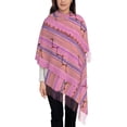 thumbnail image 1 of Foulard à Franges pour Femmes, Châle Long Rose de Printemps, Léger et Chaud, 1 of 6
