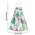 thumbnail image 3 of Flamingo Tropical Leaves Pattern Hand Towels 2 Pack Quick Dry Velvet Soft with Velcro Kitchen Bath 14x18in, 3 of 7