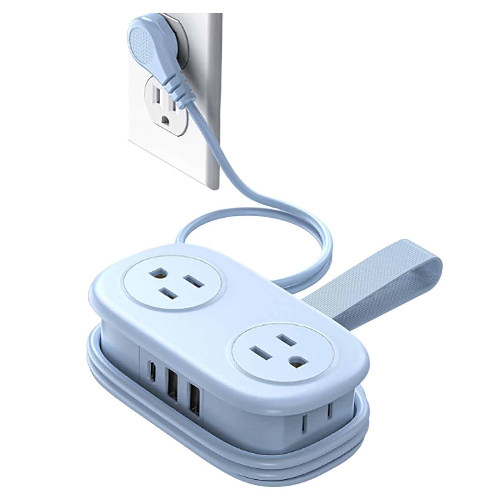 7 In One Power Strip Travel Power Strip With 4 AC USB Ports Extension Cord For Home College Dorm Electrical Tool