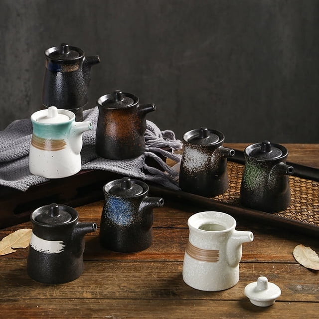 Olla para salsa de soja, olla para vinagre, olla de cerámica para condimentos, olla para pimienta, botella para condimentos de cocina