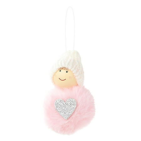 

Veki Christmas Angel Plush Ball Pendant Mini Snowman Pendant Doll Pendant Doll Handmade Accessories Christmas Tree Decoration Pendant Decorative Garland for Home with Lights