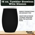 thumbnail image 3 of Tumbler Stemless Wine Glasses 16 oz. Set of 10, Bulk Pack - Perfect for Wine, Cocktails, Other Hot & Cold Beverages - Black, 3 of 5