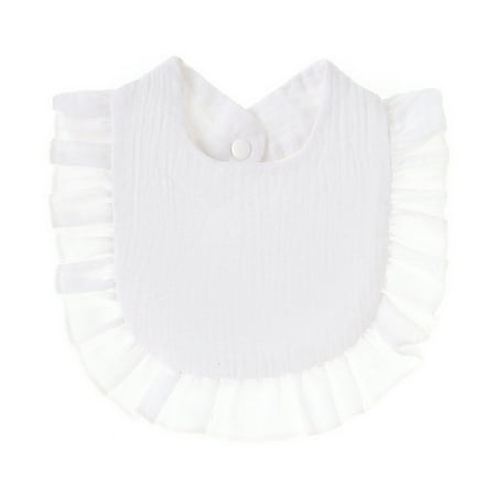 

Huawd Baby Bib Dirt Resistant with Ruffle Edges Attractive Ruffles Design Infant Feeding Saliva Towel