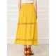 thumbnail image 5 of Falda Maxi Allegra K Con Encaje Y Cintura Elástica Vintage A-Line Para Mujer Amarillo S, 5 of 6