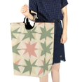 thumbnail image 4 of Yayeee Freestanding Laundry Hamper with Handle Collapsible Large Storage Basket for Clothes, Pink and Green Geometric, 4 of 7