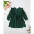 thumbnail image 3 of Vestido Sweetabby de punto verde para niños pequeños, manga larga de 4 a 5 años, 3 of 8