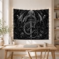 thumbnail image 5 of Skeletal Dragon with Sword Under Full Moon, Dramatic Gothic Style for Dragon Lovers, Dark Fantasy Wall Art, Halloween Gift, Tapestry Wall Hanging for Bedroom and Dorm, 5 of 7