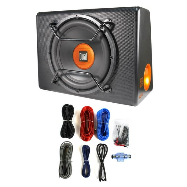 New Dual ALB12 12" 300W Amplified Car Subwoofer with Enclosure + 8