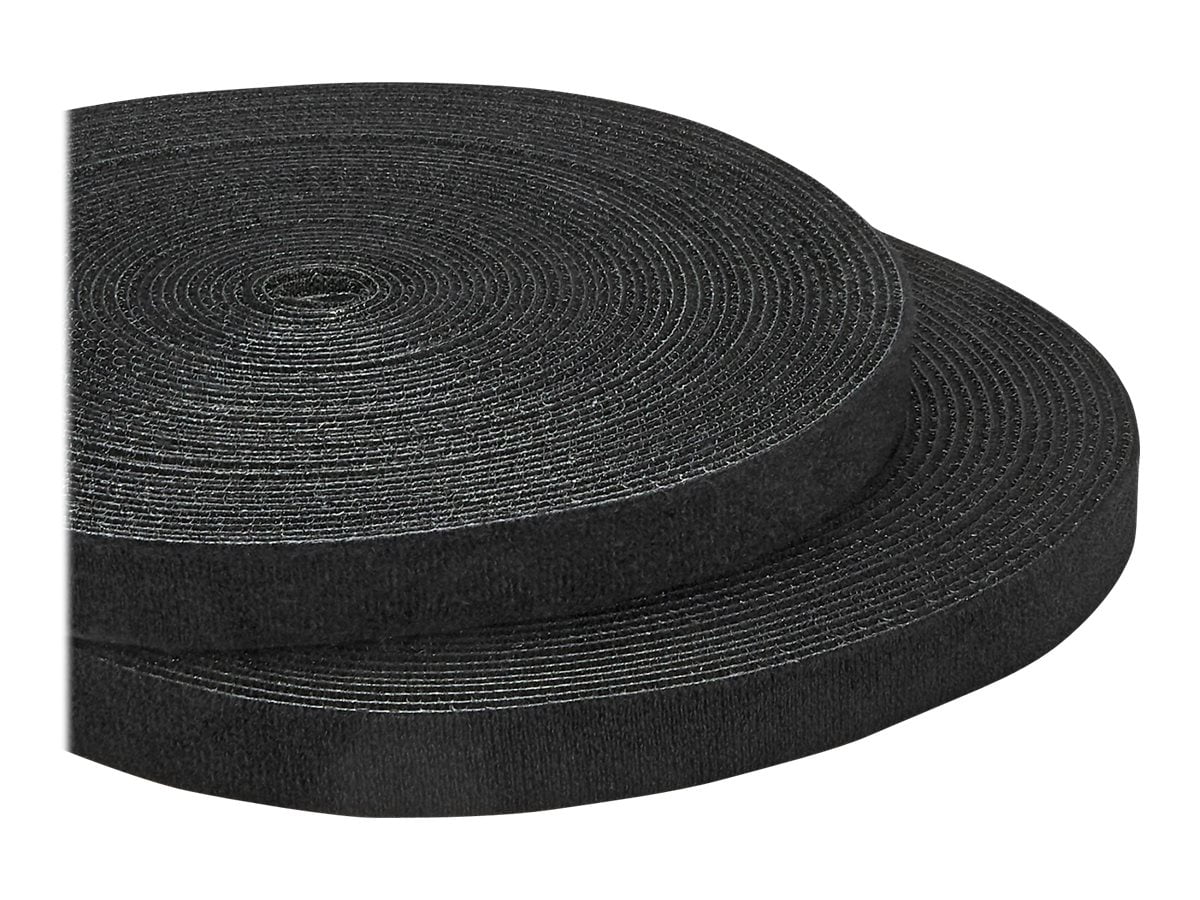 StarTech.com Hook-and-Loop Cable Management Tie - 100 ft. Bulk Roll - Black - Cut-to-Size Cable Wrap / Straps