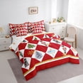thumbnail image 3 of Manfei Fairy Tale Princess Bedding Comforter Set 7pcs, Kawaii Christmas Nutcracker King Bedding Sets, Red Buffalo Plaid Reversible Bed Sheets, Breathable Home Decor, 3 of 7