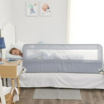 Regalo Extra Long Hideaway Bedrail, Gray Baby Safety Rail, Safety Bed Rail