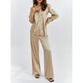 thumbnail image 6 of Coduop Women Satin Pajama Set Long Sleeve Nightwear Sleepsuit Pyjama Pjs Sleepwear Loungewear Set, 6 of 9