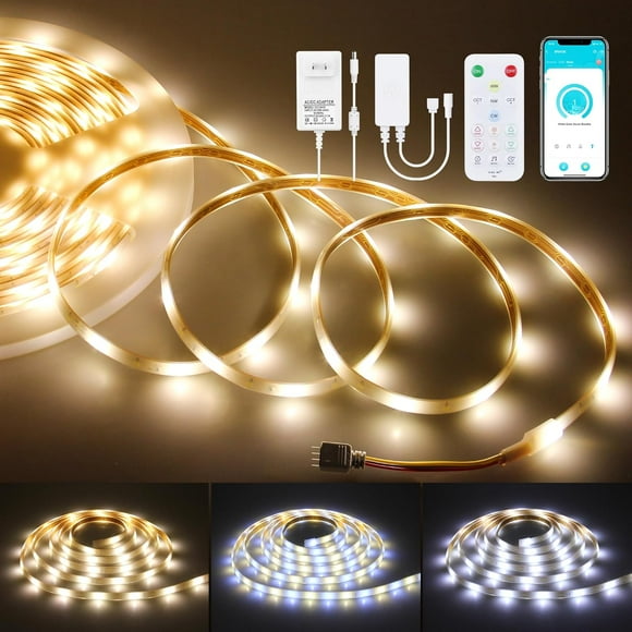 UTAH-32.8FT IP68 Waterproof LED Light Strip Tunable White App Control 2700K-6500K Flexible LED Rope Lights for Outdoor Lighting 24V Dimmable LED Strip Kit for Railings, Roofs, Terraces, Decks