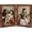 Distressed Brown, variant on Double 7x5 Picture Frame Horizontal, Engineered Wood Bifold Photo Frame with Plexiglass for Tabletop Display, 7x5, White