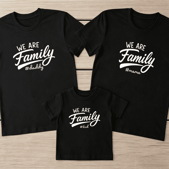 We Are Family Daddy Matching T-Shirt, Casual Cotton Short Sleeve Tee for Men, Family Outfit Top S