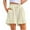 Khaki, variant on Tnhcen Women's Elastic Waist Drawstring Shorts - Cotton Linen Blend Loose Fit Workout Shorts with Pockets Pre-Washed Cotton Feel S-2XL for Women