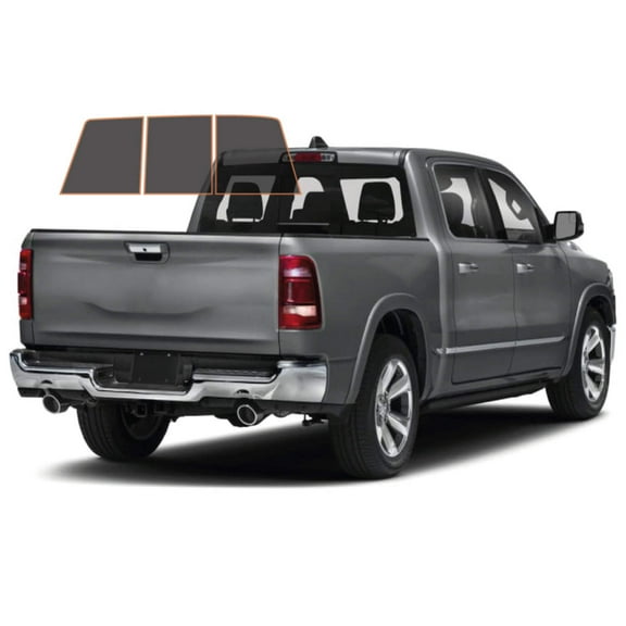 MotoShield Pro Premium Professional 2mil Precut Ceramic Window Tint Film for 2009-2018 Dodge Ram 1500 Crew Cab — (3pc Rear Windshield 5%) + Lifetime Warranty