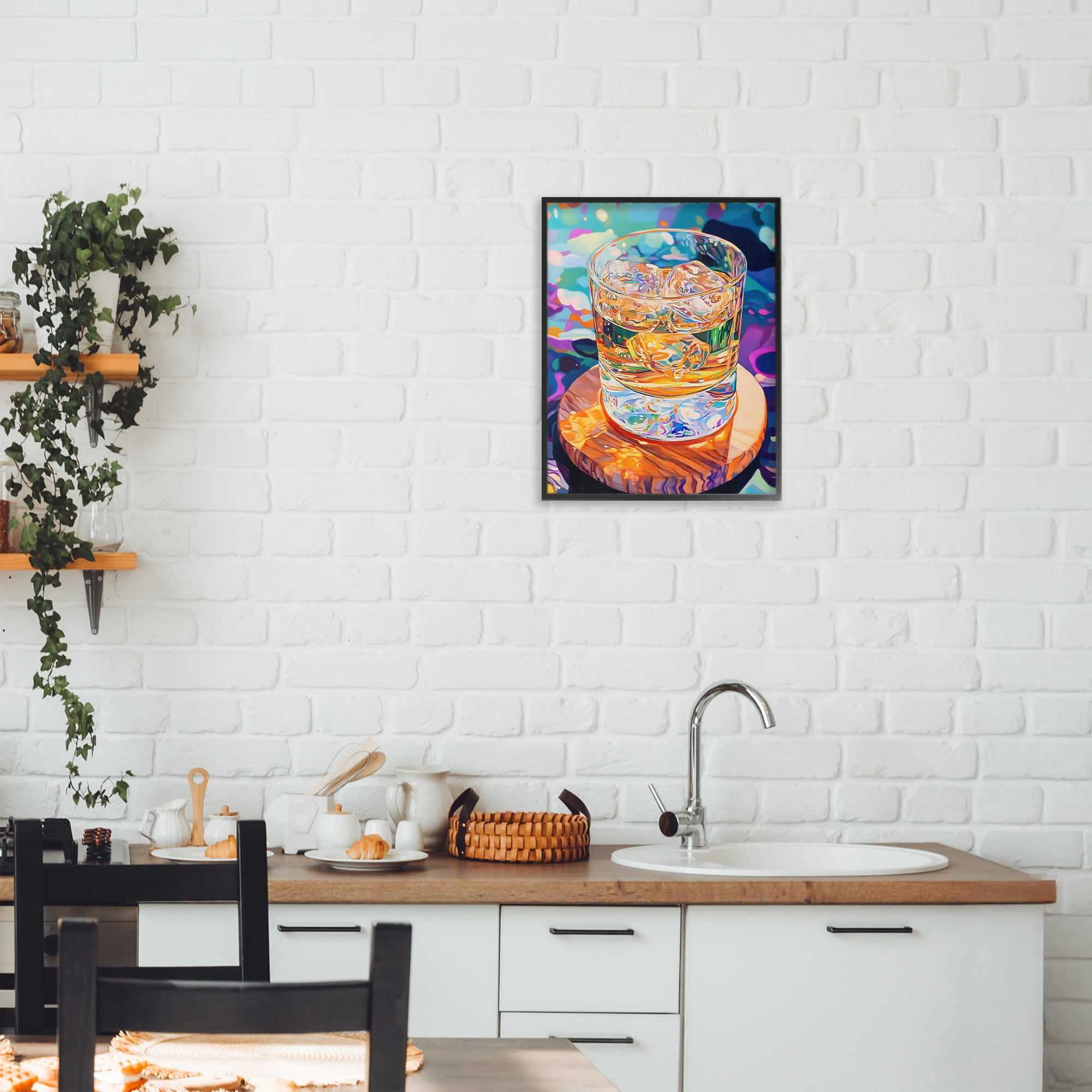 Stupell Industries Ice Cold Glass Reflections Black Framed Giclee Art, design by Creative Studio