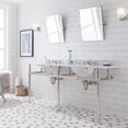thumbnail image 6 of Water Creation Embassy 72" Double Brass Wash Stand in Polished Nickel/White, 6 of 7